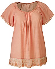 Lace Frill Hem Blouse