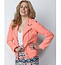 Stretch Cotton Twill Biker Jacket