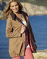 Parka Jacket with Contrast Trim