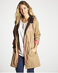 Parka Jacket with Contrast Trim