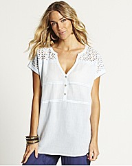 Broderie Anglaise Trim Blouse