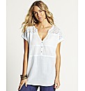Broderie Anglaise Trim Blouse