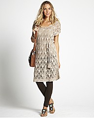 Knitted Tunic Dress with Tie Belt