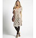 Knitted Tunic Dress with Tie Belt