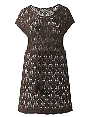 Knitted Tunic Dress with Tie Belt