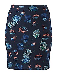 Flamingo Print Tube Skirt Length 19in