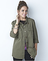 Military Cotton Shirt with Pockets