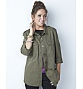Military Cotton Shirt with Pockets