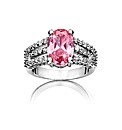 Pink & White Oval Cubic Zirconia Ring