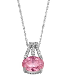 Pink & White Oval Cubic Zirconia Pendant