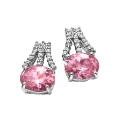 Pink & White Oval Cubic Zirconia Earring