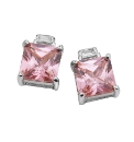 Pink & White Cubic Zirconia Earrings