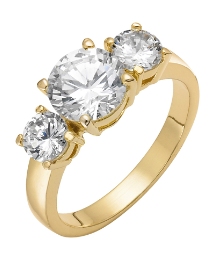 Gold-Plated Cubic Zirconia Ring