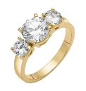 Gold-Plated Cubic Zirconia Ring
