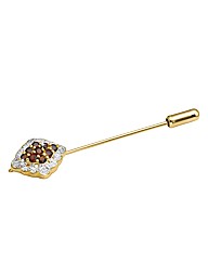 Garnet & CZ Border Cluster Pin