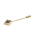 Garnet & CZ Border Cluster Pin