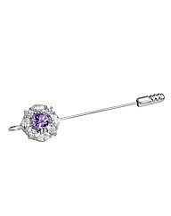 Amethyst & CZ Accents Pin