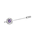 Amethyst & CZ Accents Pin