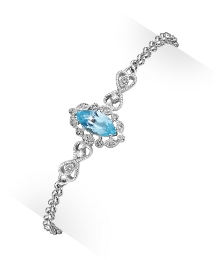 Silver-Plated Sky Blue Topaz Bracelet