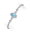 Silver-Plated Sky Blue Topaz Bracelet