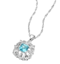 Silver-Plated Blue Topaz Pendant