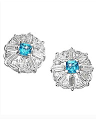 Silver-Plated Blue Topaz Earrings