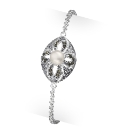Silver-Plated Pearl & Marcasite Bracelet