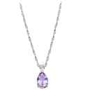 Silver-Plated Amethyst Pear Drop Pendant