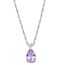 Silver-Plated Amethyst Pear Drop Pendant