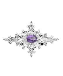 Oval Amethyst Pin