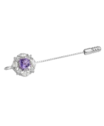 Amethyst & Cubic Zirconia Pin Brooch