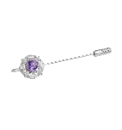 Amethyst & Cubic Zirconia Pin Brooch
