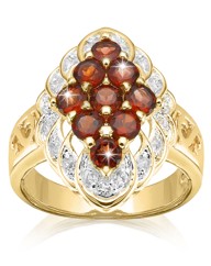 Garnet & Cubic Zirconia Cluster Ring