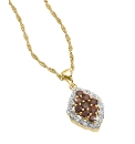 Garnet & Cubic Zirconia Cluster Pendant