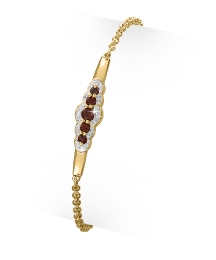 Garnet & Cubic Zirconia Cluster Bracelet