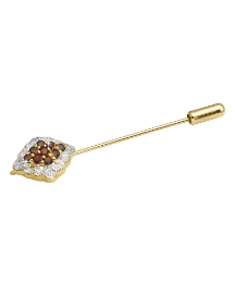 Garnet & Cubic Zirconia Pin Brooch