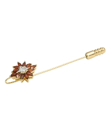 Garnet & Cubic Zirconia Pin Brooch