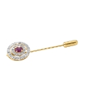 Ruby & Cubic Zirconia Pin Brooch