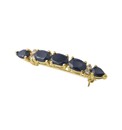 Gold-Plated Sapphire Brooch
