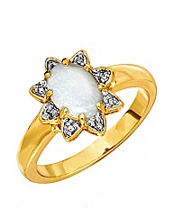 Opal & Cubic Zirconia Ring