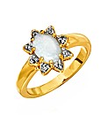 Opal & Cubic Zirconia Ring