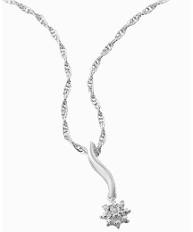 Silver-Plated Diamond Accent Pendant