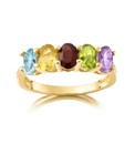 Gold-Plated Multi Gemstone Ring