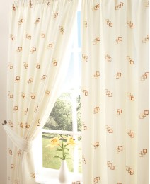 Cubes Lined Voile Range Curtains