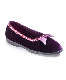 Free-Step Ladies Bow Slippers EEE Fit