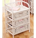White Wicker Drawer Units 3 Drawer