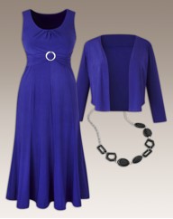 Plain Dress and Shrug Set 45in