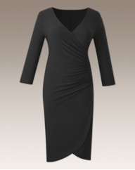 Mock Wrap Dress Plain Length 41in