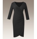 Mock Wrap Dress Plain Length 41in