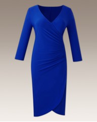 Mock Wrap Dress Plain Length 41in